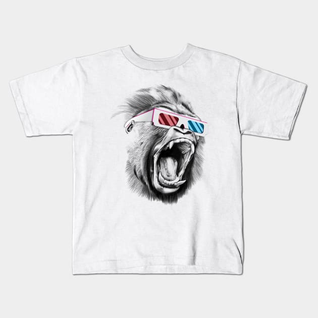 3D Gorilla Kids T-Shirt by Buy Custom Things